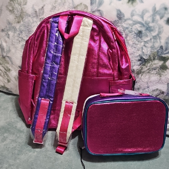 STATE Kids Metallic Pink and Blue Backpack Set
